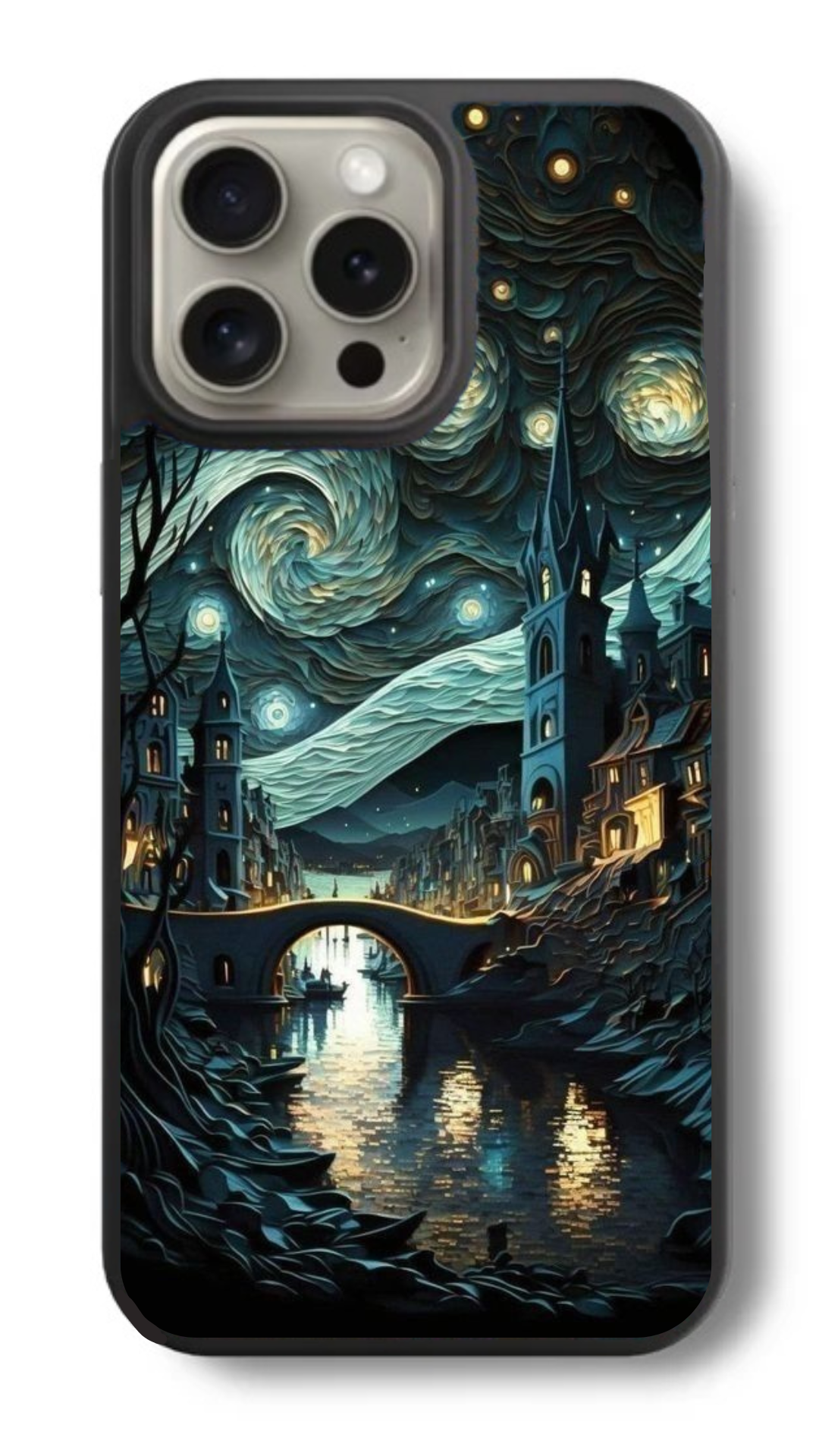 Van Gogh Starry City Nights Glass Cover