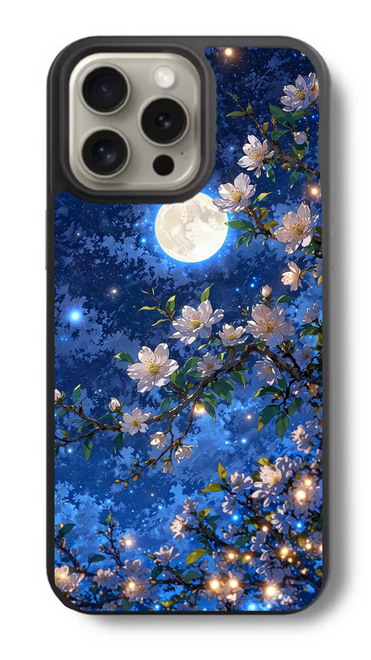 Moonflower Glow Glass Phone Cover
