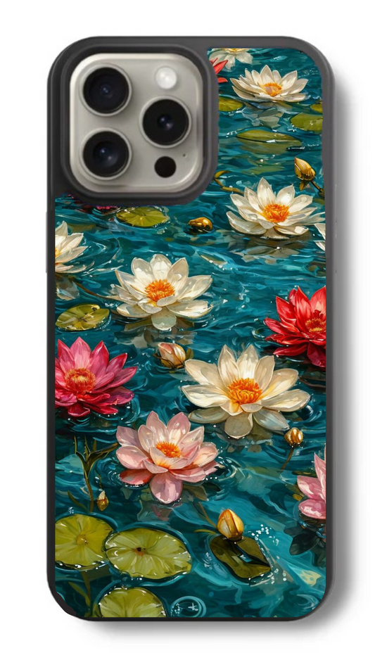 Lotus Lake Serenity Glass Phone Cover